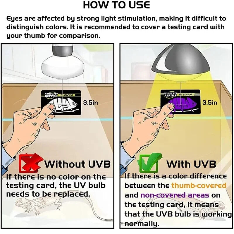 REPTILE UVB BULB TEST CARD