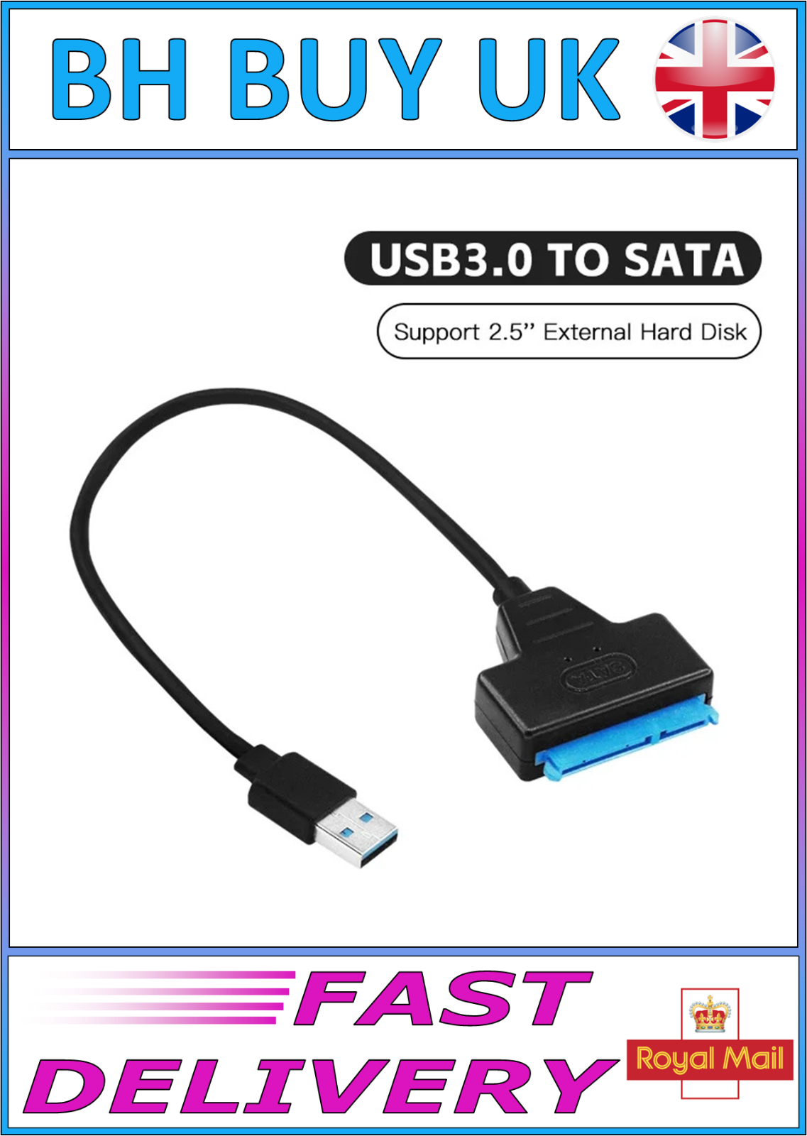 HARD DISK ADAPTOR CABLE 2.5 INCH USB SATA 22 PIN STRING EASY DRIVE LINE