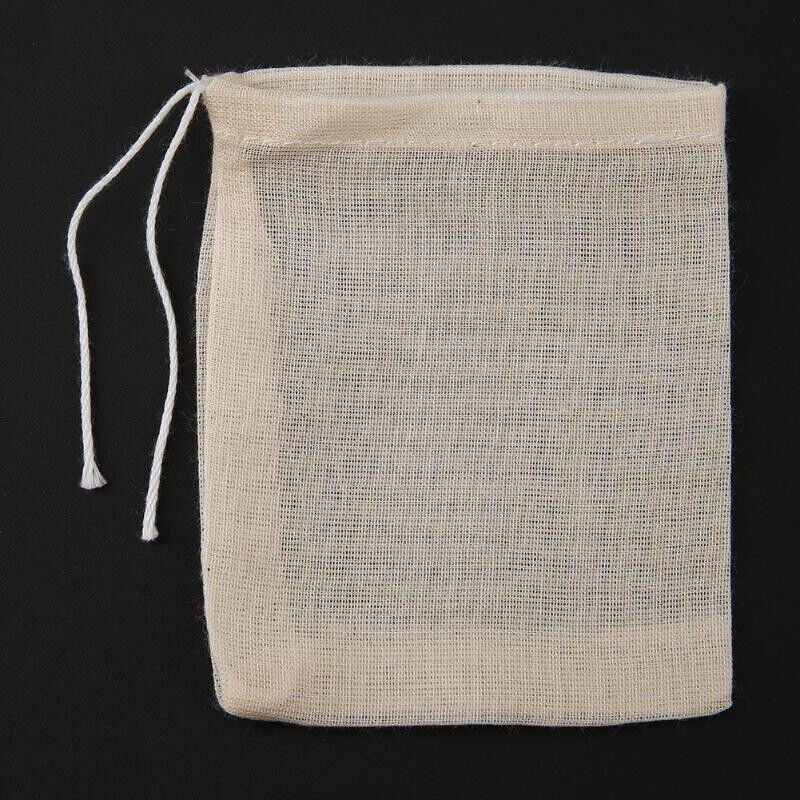 5x REUSABLE MUSLIN STRAINING BAG 10x15cm