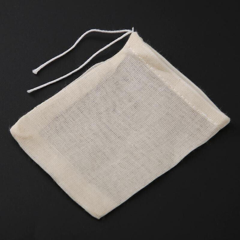 5x REUSABLE MUSLIN STRAINING BAG 10x15cm