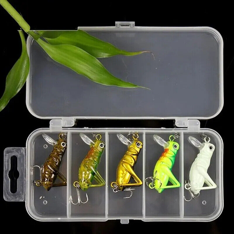 5 x GRASSHOPPER INSECT FISHING LURES 4cm 3g