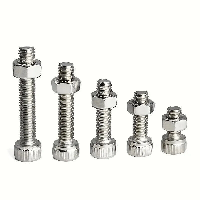 150 x HEX HEAD STAINLESS STEEL M3 SCREWS & NUTS SET, ALLEN KEY, BOLTS 304