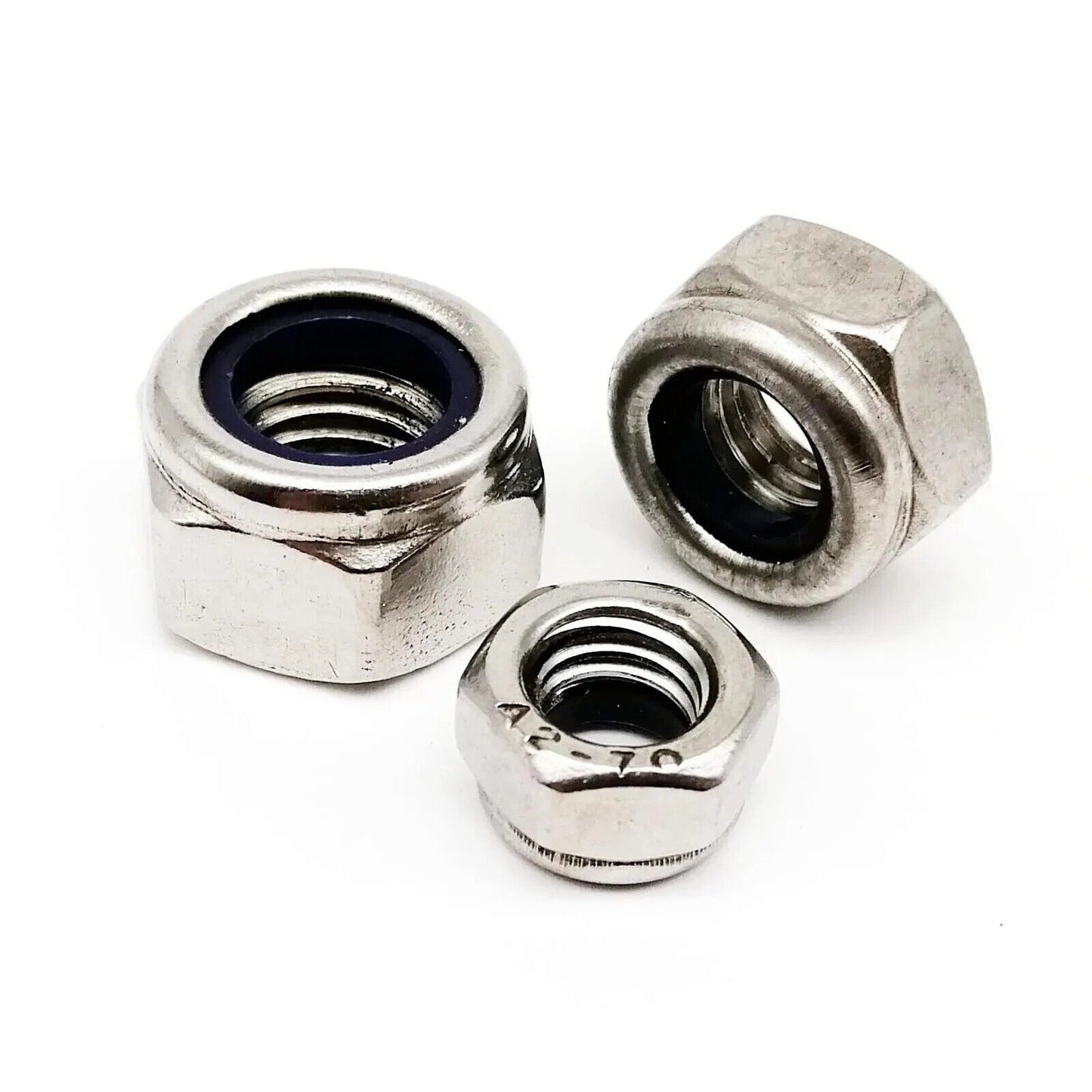 200 x STAINLESS STEEL SELF LOCKING NYLON NUT SET, M2 M2.5 M3 M4 M5 M6 M8