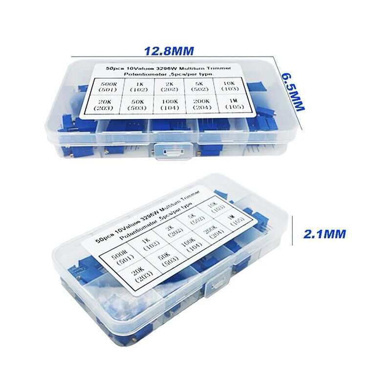 50 x 3296W MULTITURN TRIMMER POTENTIOMETER KIT