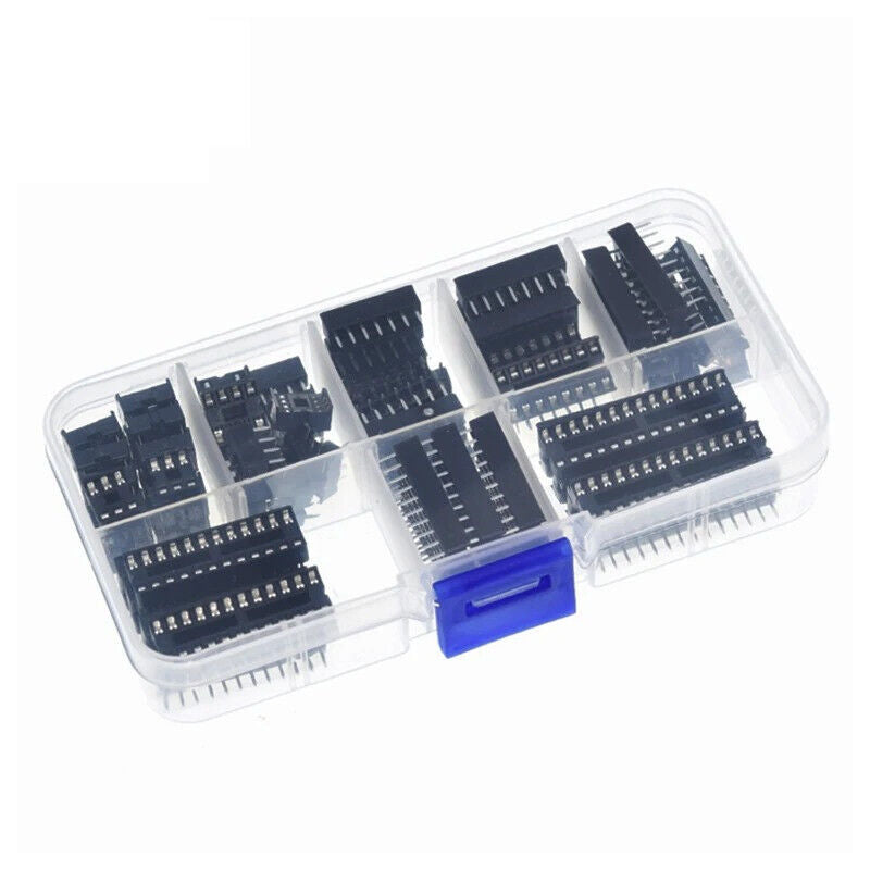 66 x DIP IC SOCKETS ADAPTOR SOLDER TYPE KIT, 6 8 14 16 18 20 24 28 PIN CONNECTOR