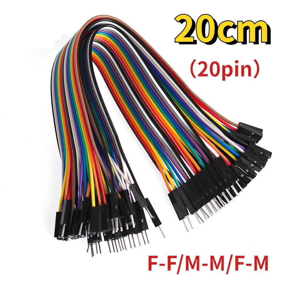 20 PIN JUMPER WIRE DUPONT LINE 20cm M-M M-F F-F, ARDUINO BREADBOARD DIY KIT