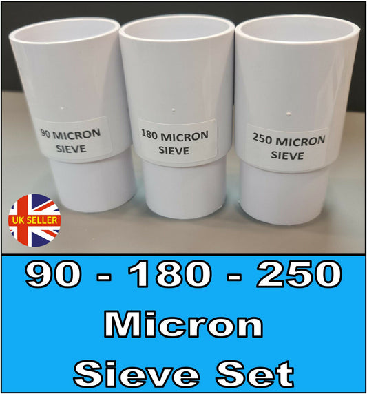 90 180 250 MICRON NYLON MESH STACKABLE SIEVE SET