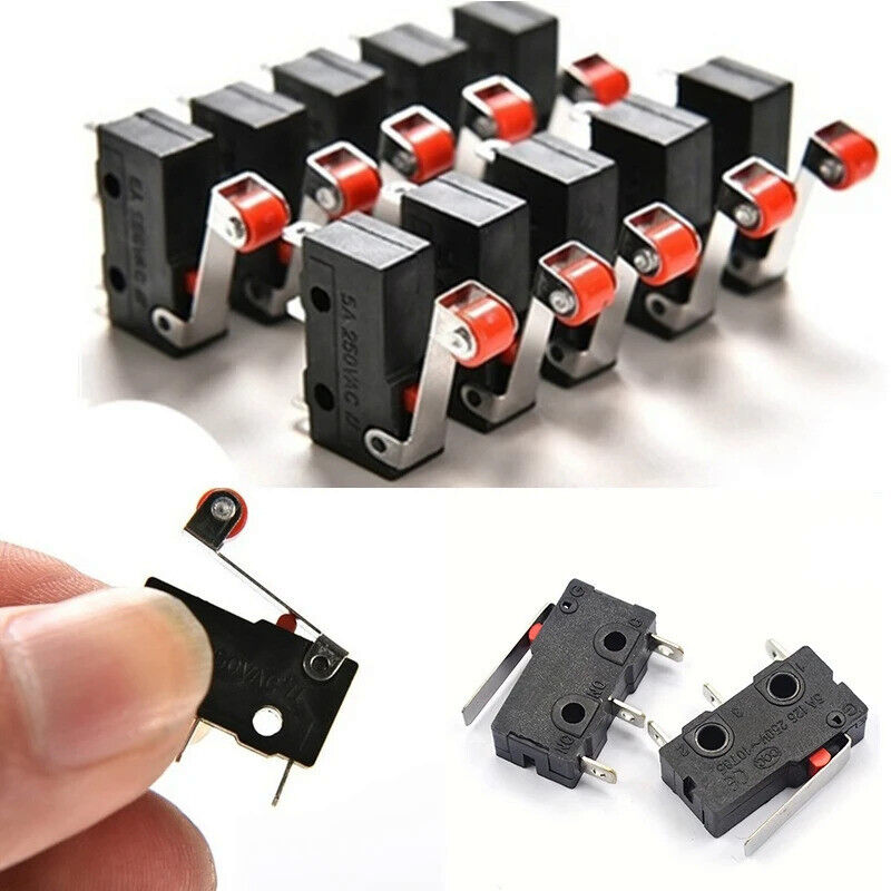 5 x MICRO ROLLER LEVER ARM OPEN CLOSE LIMIT SWITCH KW12-3 PCB MICROSWITCH