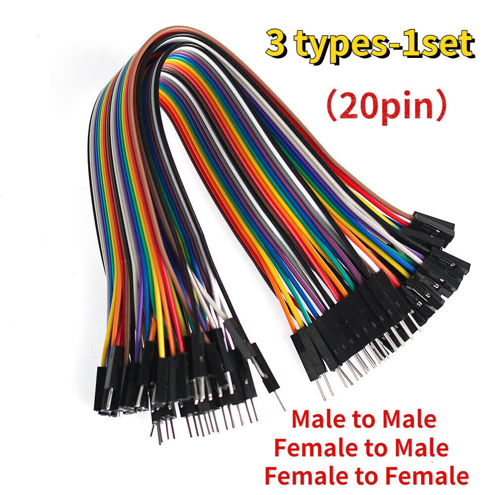 20 PIN JUMPER WIRE DUPONT LINE 20cm M-M M-F F-F, ARDUINO BREADBOARD DIY KIT