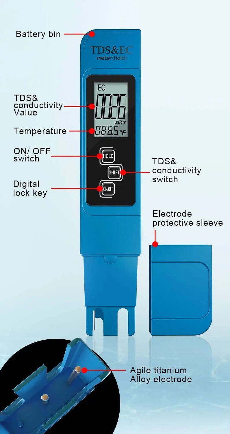 AQUARIUM HANDHELD TDS METER WITH CASE