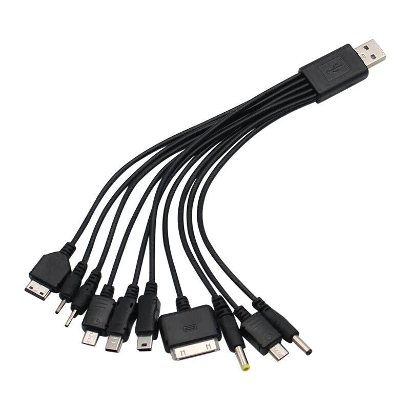 UNIVERSAL USB TO MULTI ADAPTOR, PHONE CHARGER 10 IN 1 CABLE