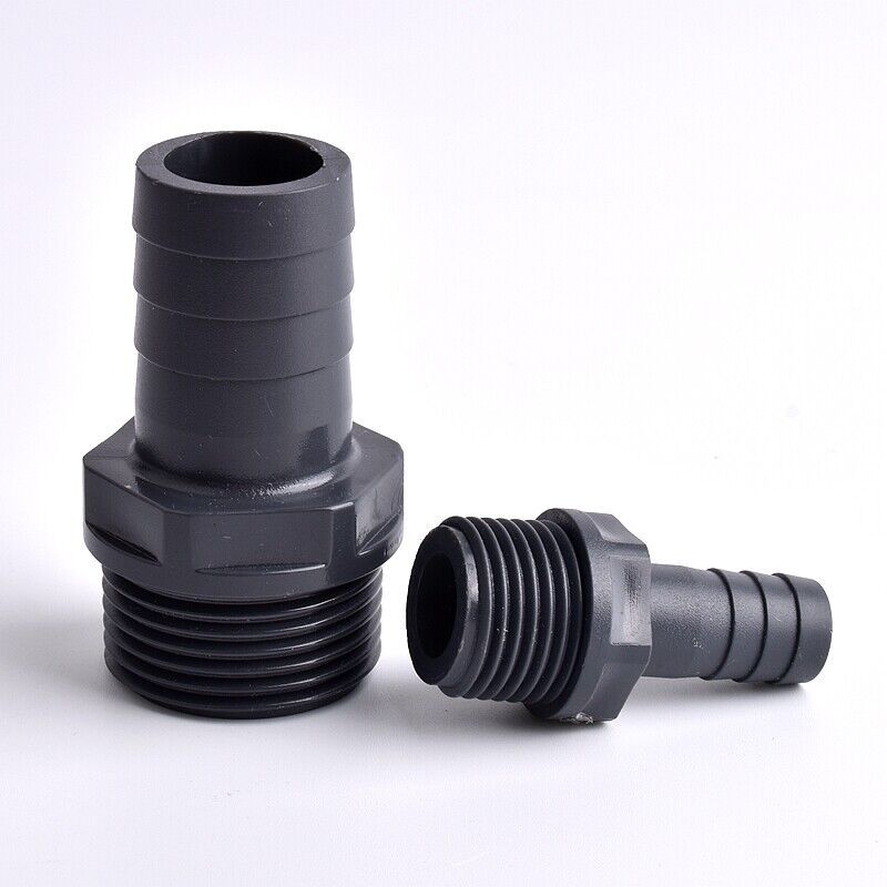 AQUARIUM POND FLEXIBLE HOSE TO 1/2 3/4 MALE BSP PIPE PVC FITTING 8 10 12 14 16mm