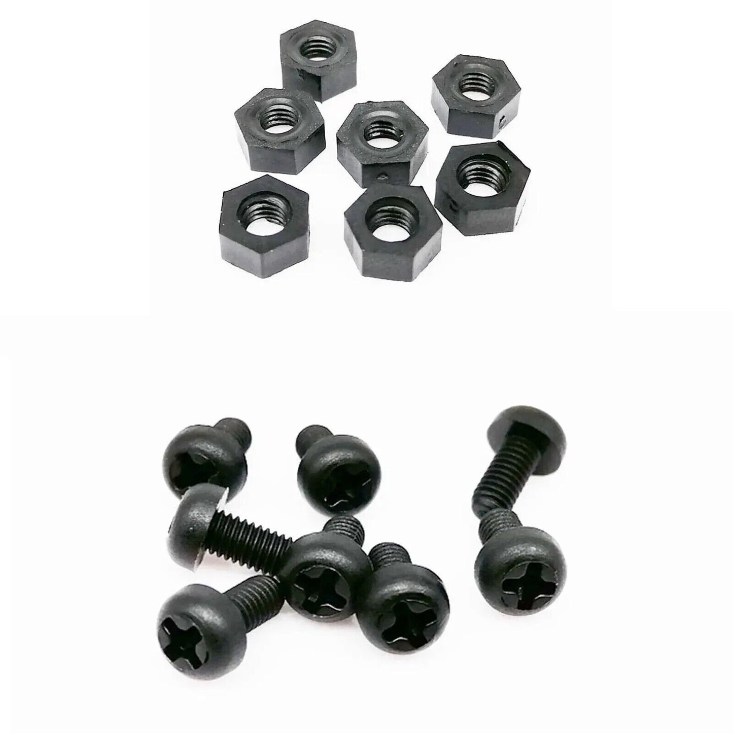 250 x BLACK NYLON INSULATED HEX STANDOFF PILLAR SPACER SCREW NUT SET MIX SIZE