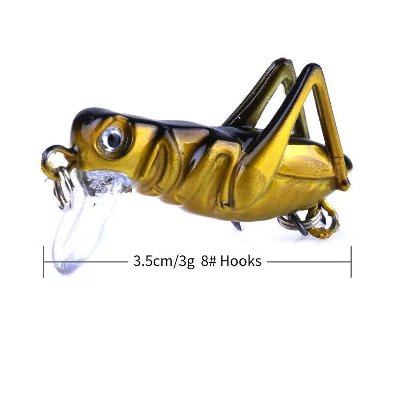 5 x GRASSHOPPER INSECT FISHING LURES 4cm 3g