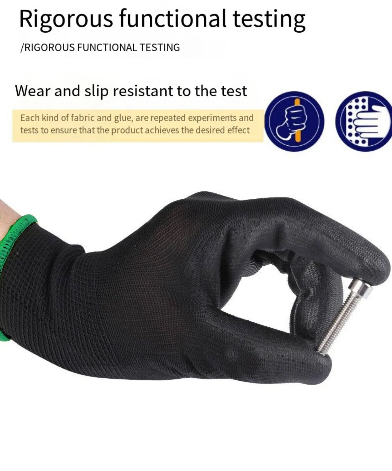 10 x PAIRS DURABLE SAFETY GLOVES ANTI SLIP