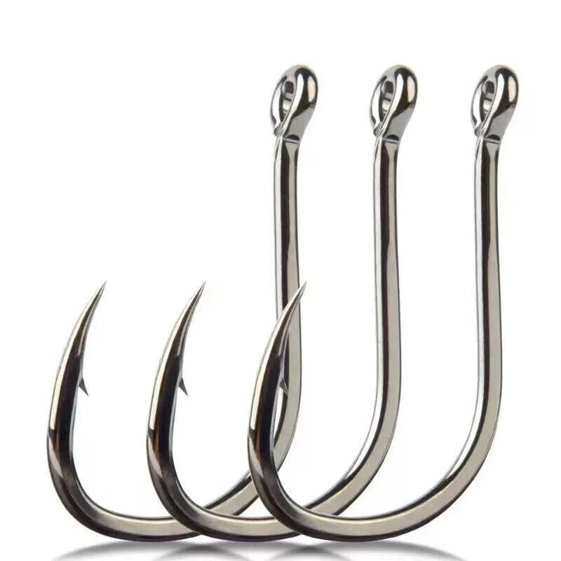 400 x HIGH CARBON STEEL FISHING HOOKS IN BOX