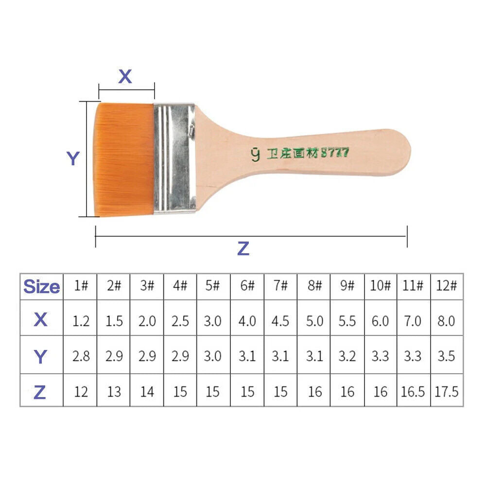 12 x NYLON PAINT BRUSH SET