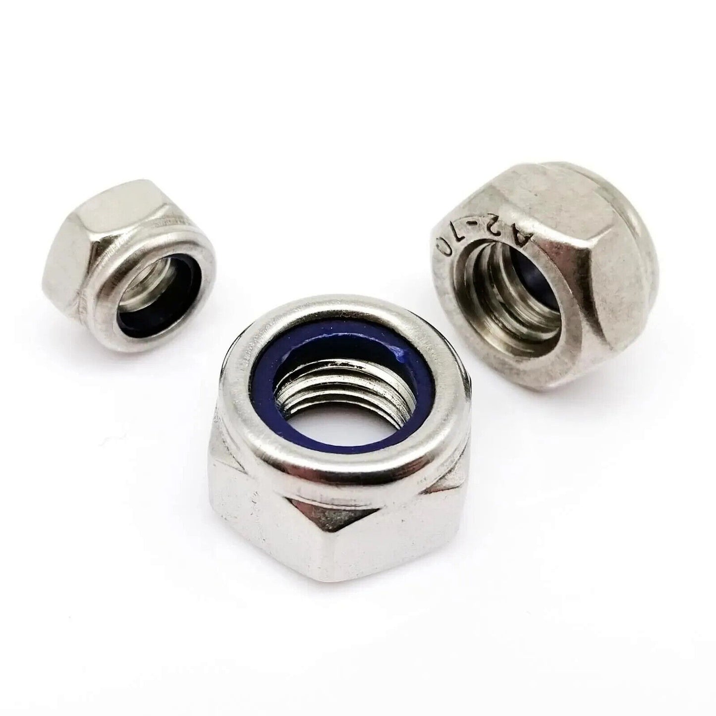 200 x STAINLESS STEEL SELF LOCKING NYLON NUT SET, M2 M2.5 M3 M4 M5 M6 M8