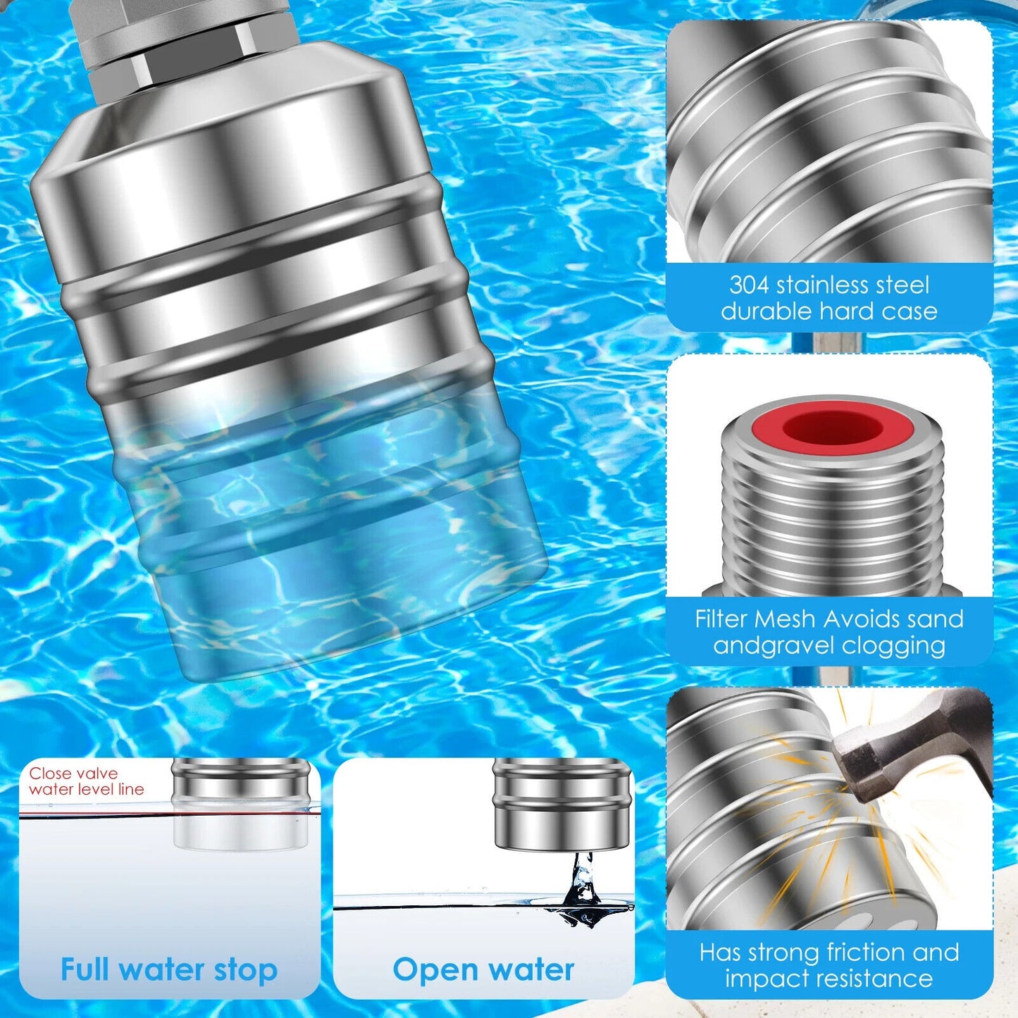 POND / AQUARIUM STAINLESS STEEL AUTOMATIC TOP UP DEVICE