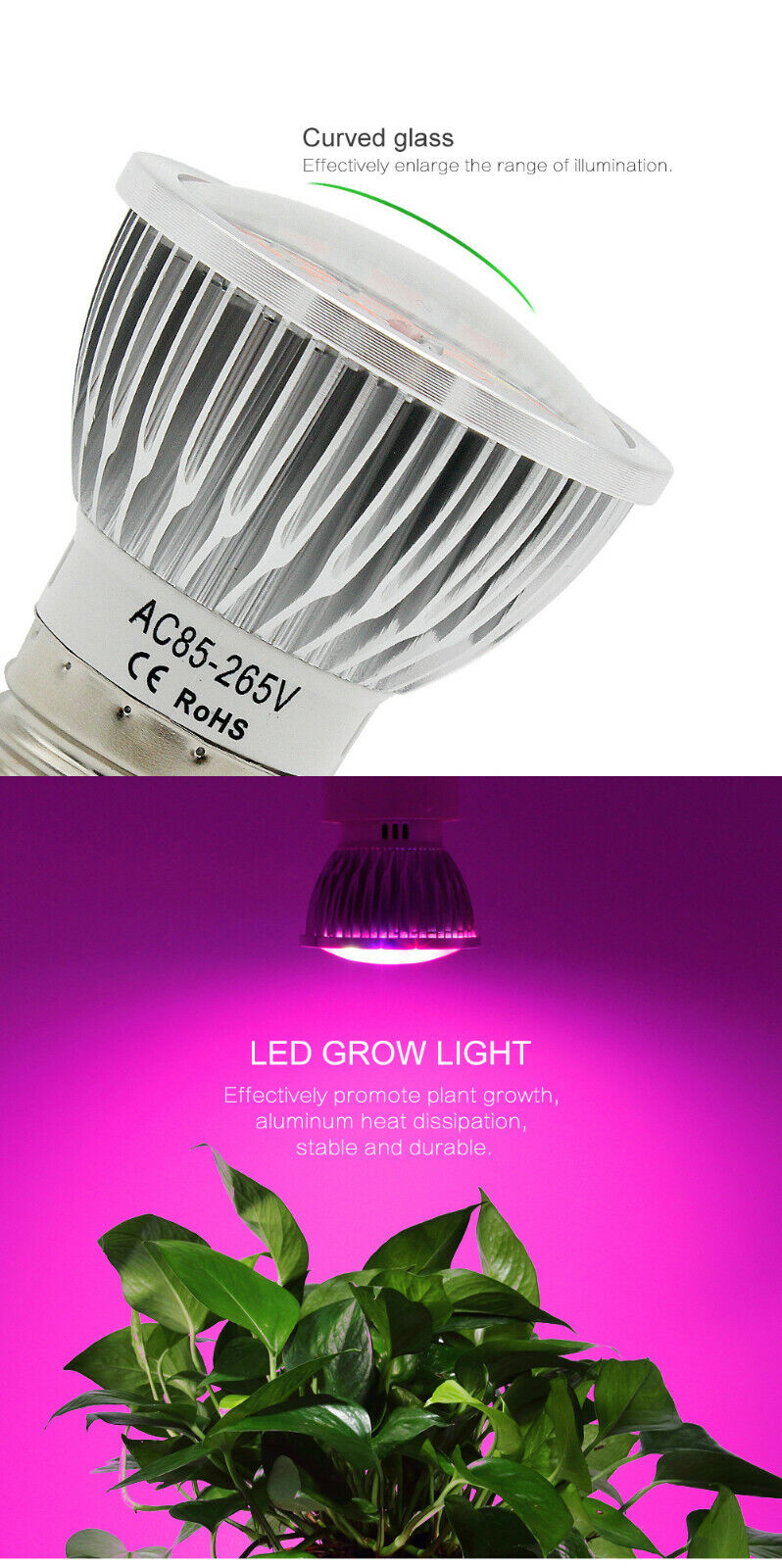 GROW LIGHT BULB 18 LEDS, RED & BLUE, E27