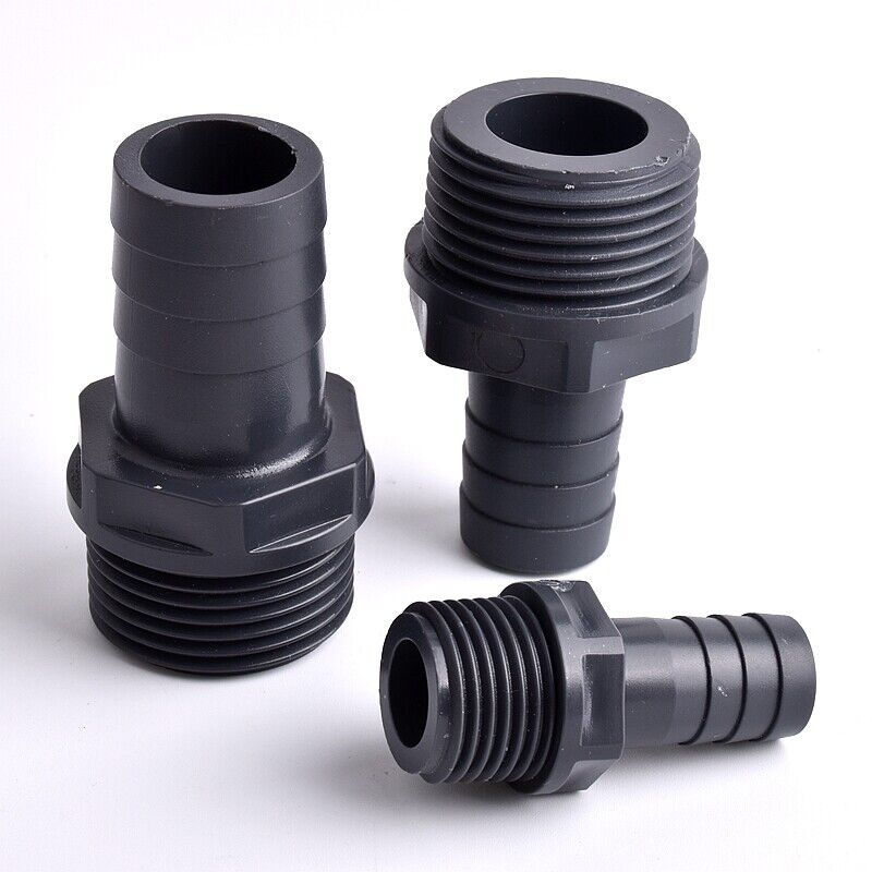 AQUARIUM POND FLEXIBLE HOSE TO 1/2 3/4 MALE BSP PIPE PVC FITTING 8 10 12 14 16mm