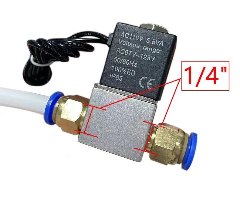 AQUARIUM CO2 SOLENOID VALVE, NORMALLY CLOSED