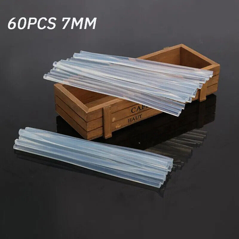 60 x 7mm GLUE STICKS 100mm LONG, TRANSPARENT