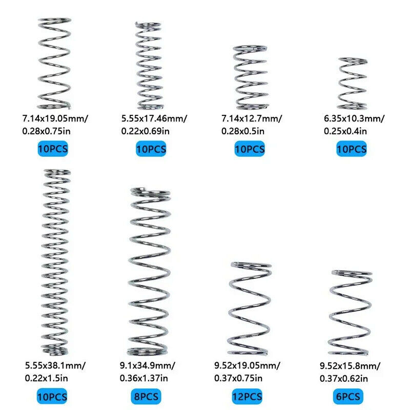 200 x TENSION & COMPRESSION SPRINGS ASSORTMENT 20 SIZES, SPRING, ALLOY EXTENSION