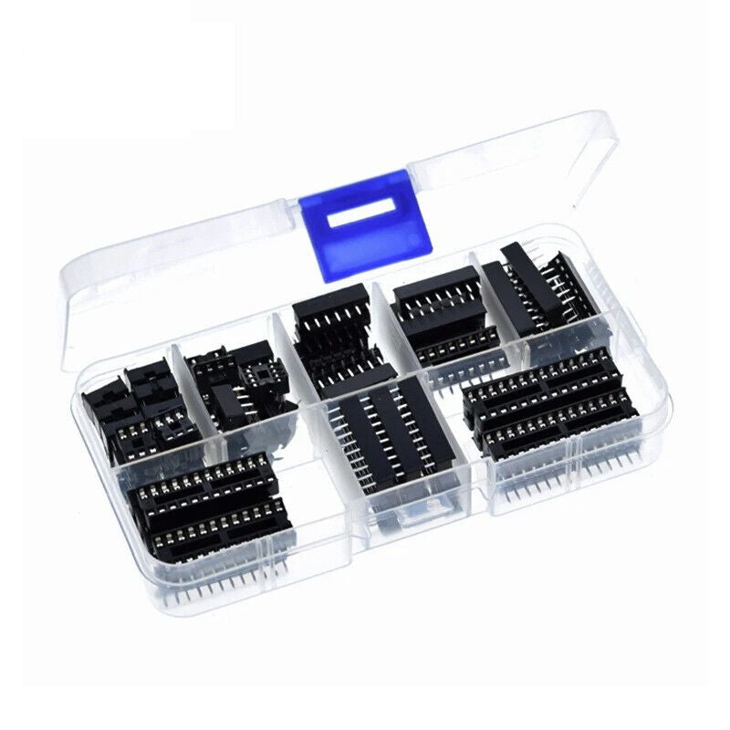 66 x DIP IC SOCKETS ADAPTOR SOLDER TYPE KIT, 6 8 14 16 18 20 24 28 PIN CONNECTOR