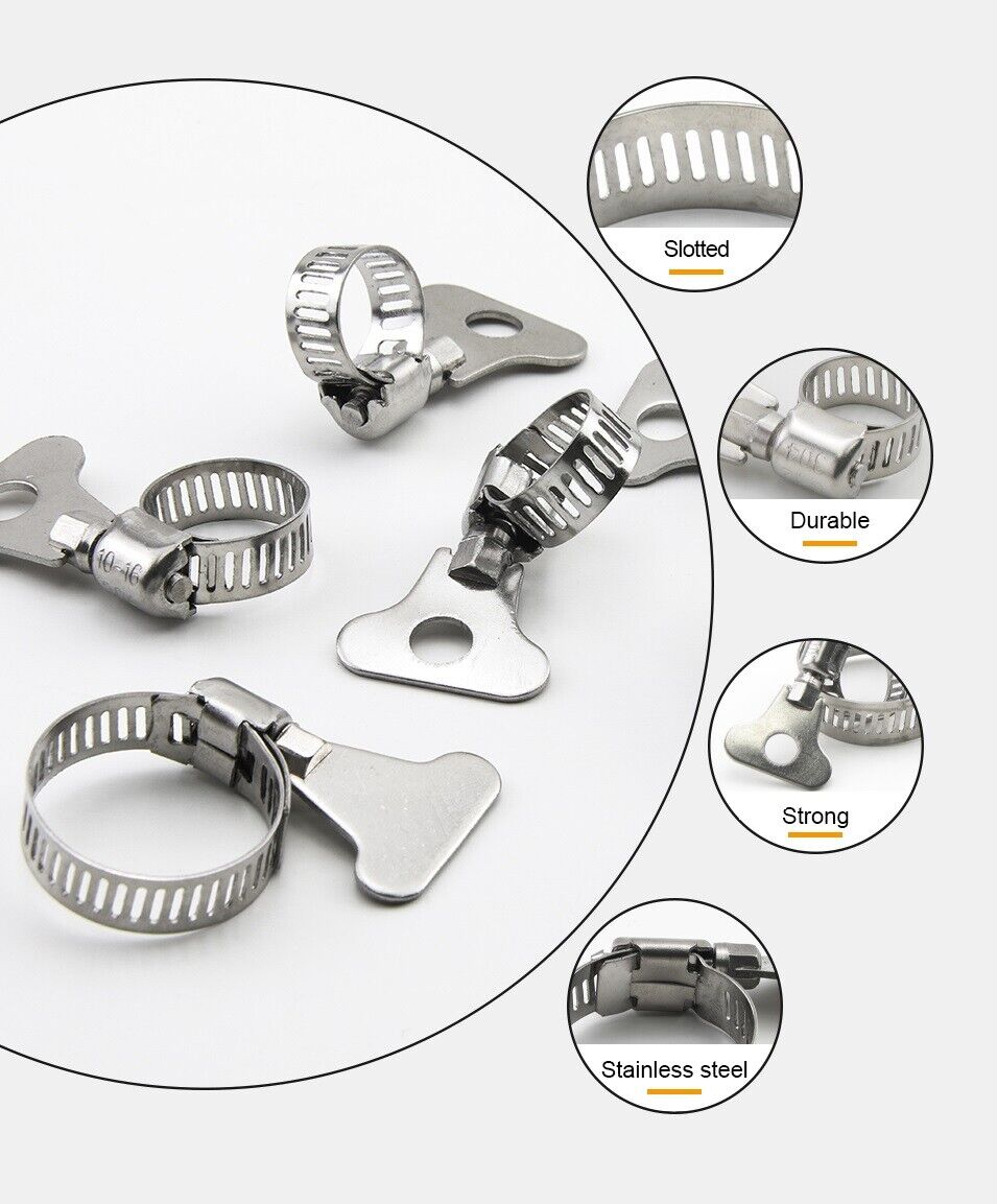 AQUARIUM STAINLESS STEEL HOSE CLAMPS