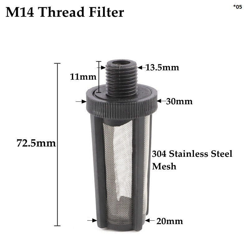 AQUARIUM STAINLESS STEEL FILTER INLET STRAINER M14 THREADED PIPE FISH POND (05)