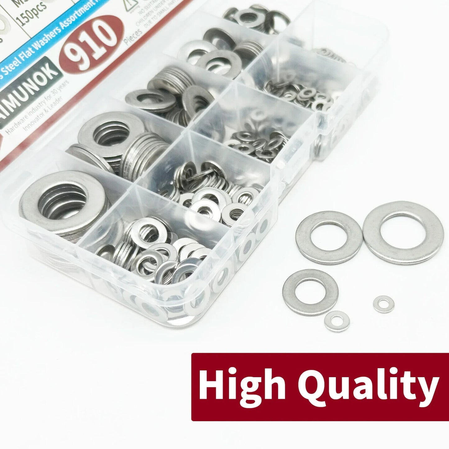 200 x STAINLESS STEEL FLAT WASHER SET M2 M2.5 M3 M4 M5 M6 M8 M10 ASSORTMENT KIT