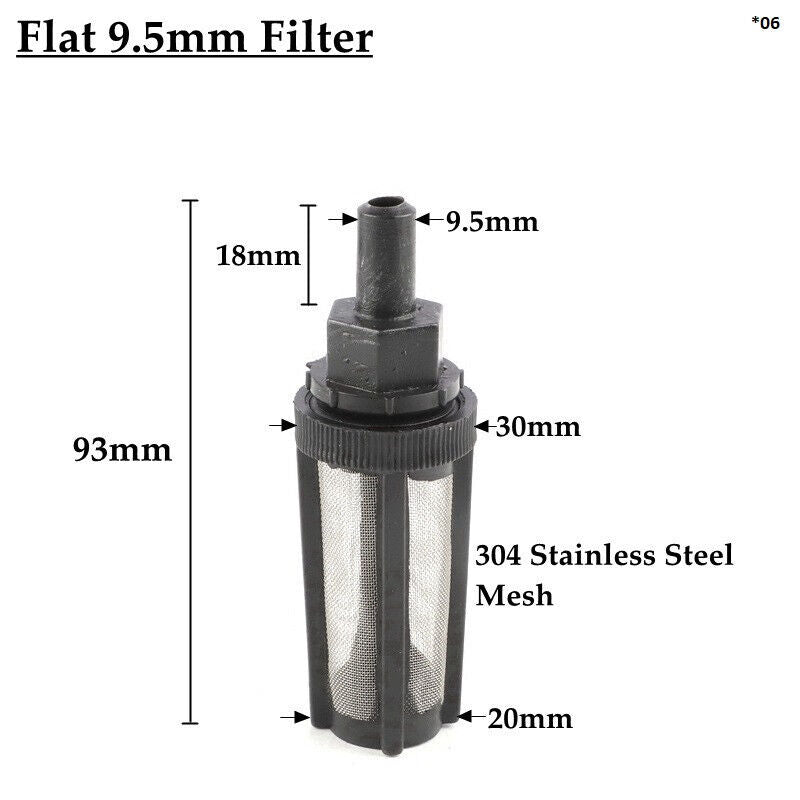 AQUARIUM STAINLESS STEEL FILTER INLET STRAINER 9.5mm PIPE, FISH TANK, POND, (06)