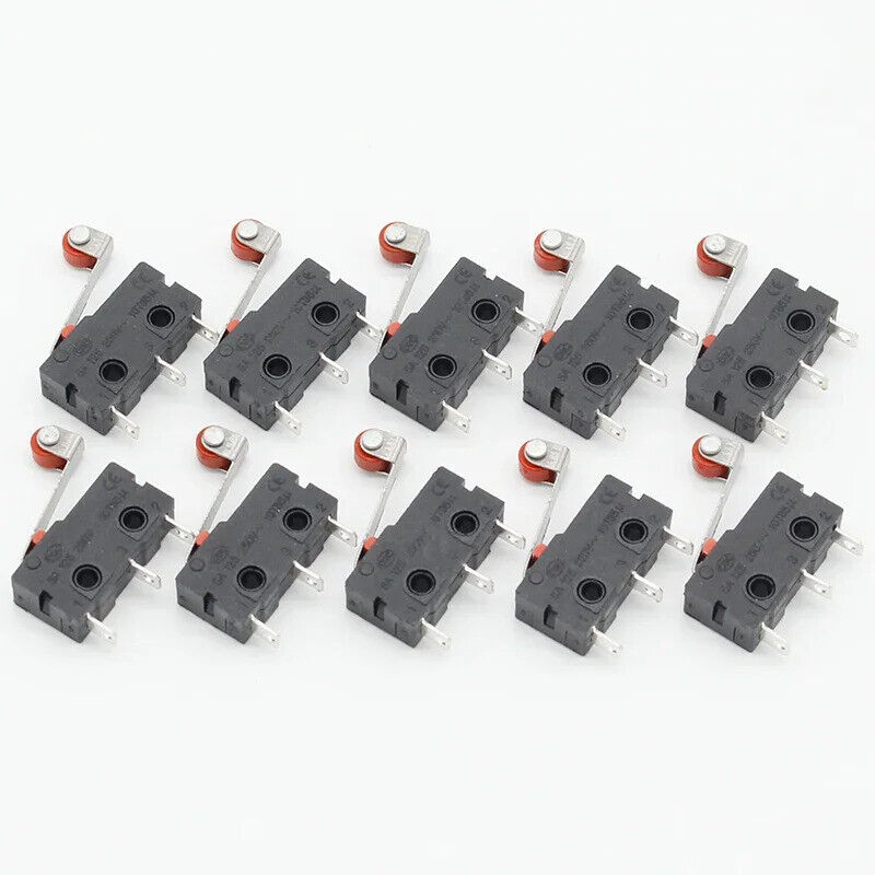 10 x MINI MICRO LIMIT SWITCH ROLLER LEVER ARM SPDT SNAP ACTION