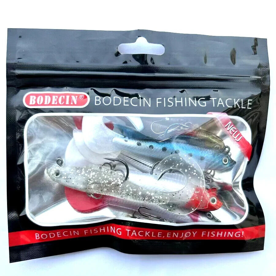 6 x SOFT WOBBLER FISHING LURES SET 9cm