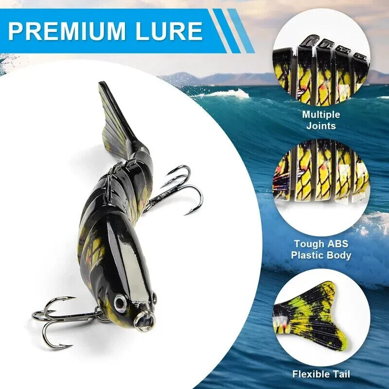 3 x 7 SEGMENT FISHING LURES 15g 10cm IN CASE