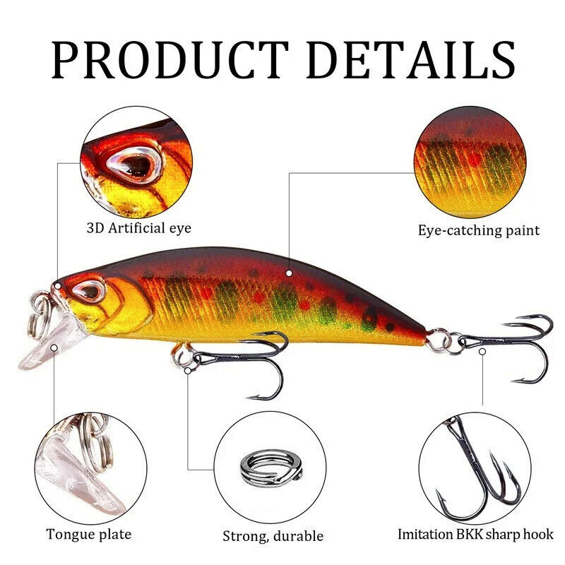 5 x FISHING LURES SET 6cm MINNOW BAIT