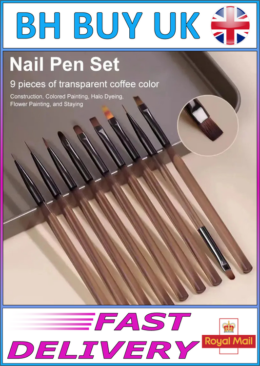 9 x UV GEL NAIL BRUSH SET