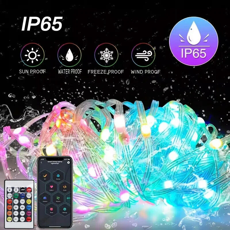 LED SMART BLUETOOTH STRING LIGHTS REMOTE CONTROL FAIRY LIGHTS RGBIC CHRISTMAS