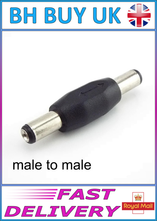 MALE TO MALE 5.5 x 2.1mm DC DOUBLE PLUG