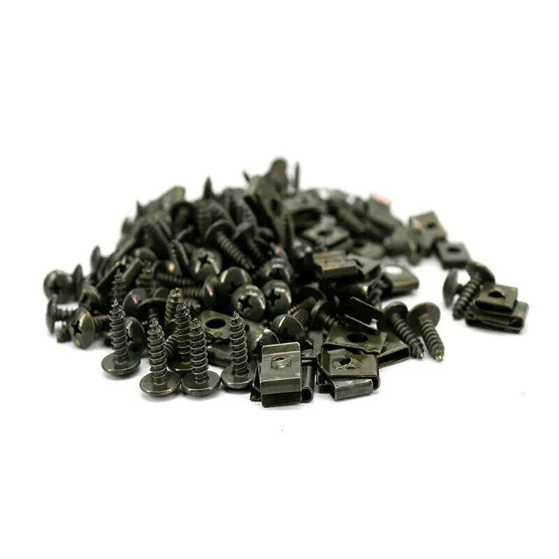 100 PACK U SHAPED CLIP BASE AND SCREW