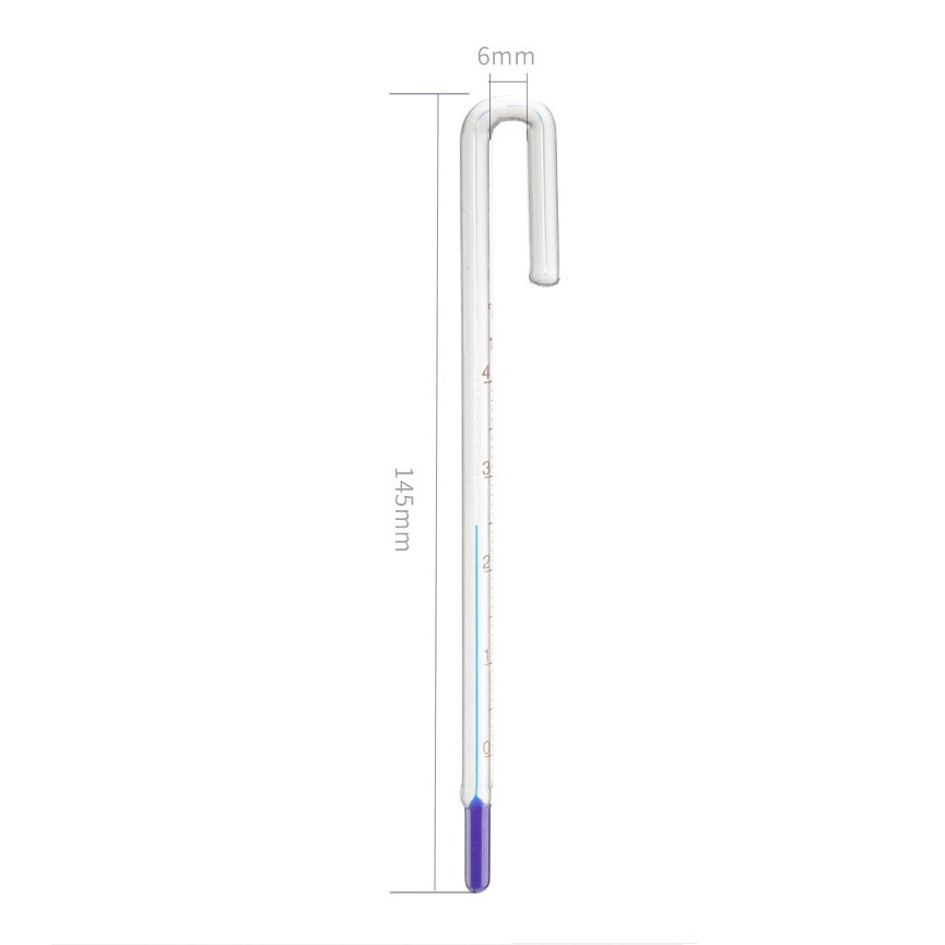 AQUARIUM HOOK GLASS THERMOMETER 6 & 12mm