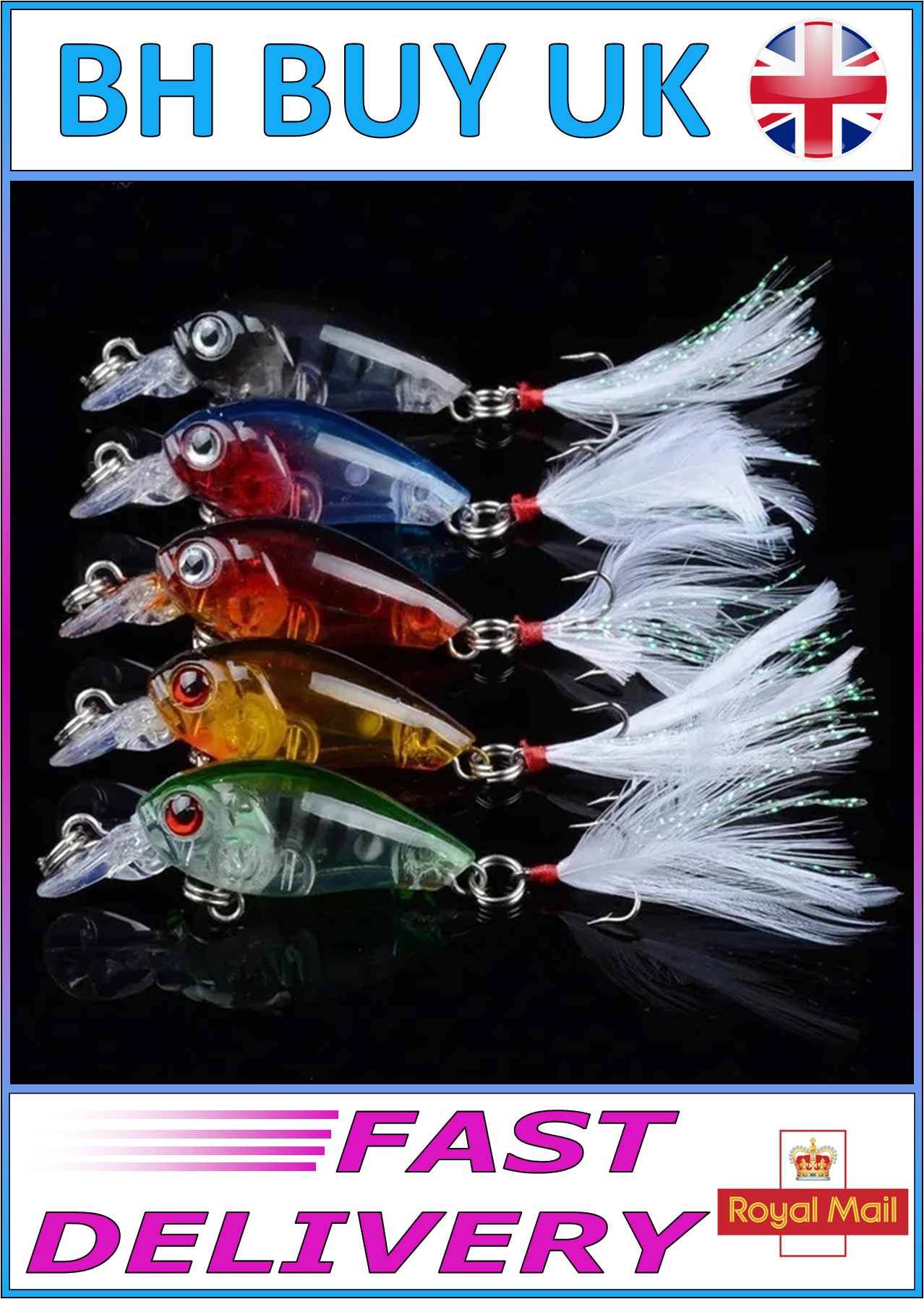 5 x MINNOW FISHING LURES SET 4.5cm