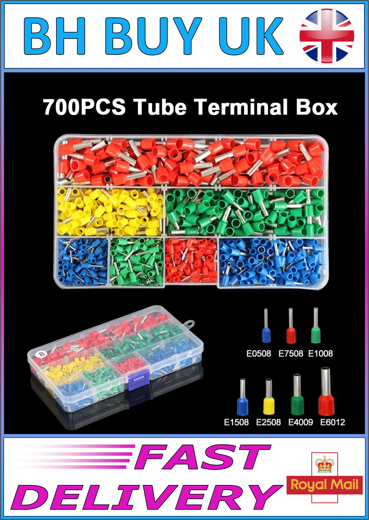 700 x INSULATED WIRE TUBE FERRULES