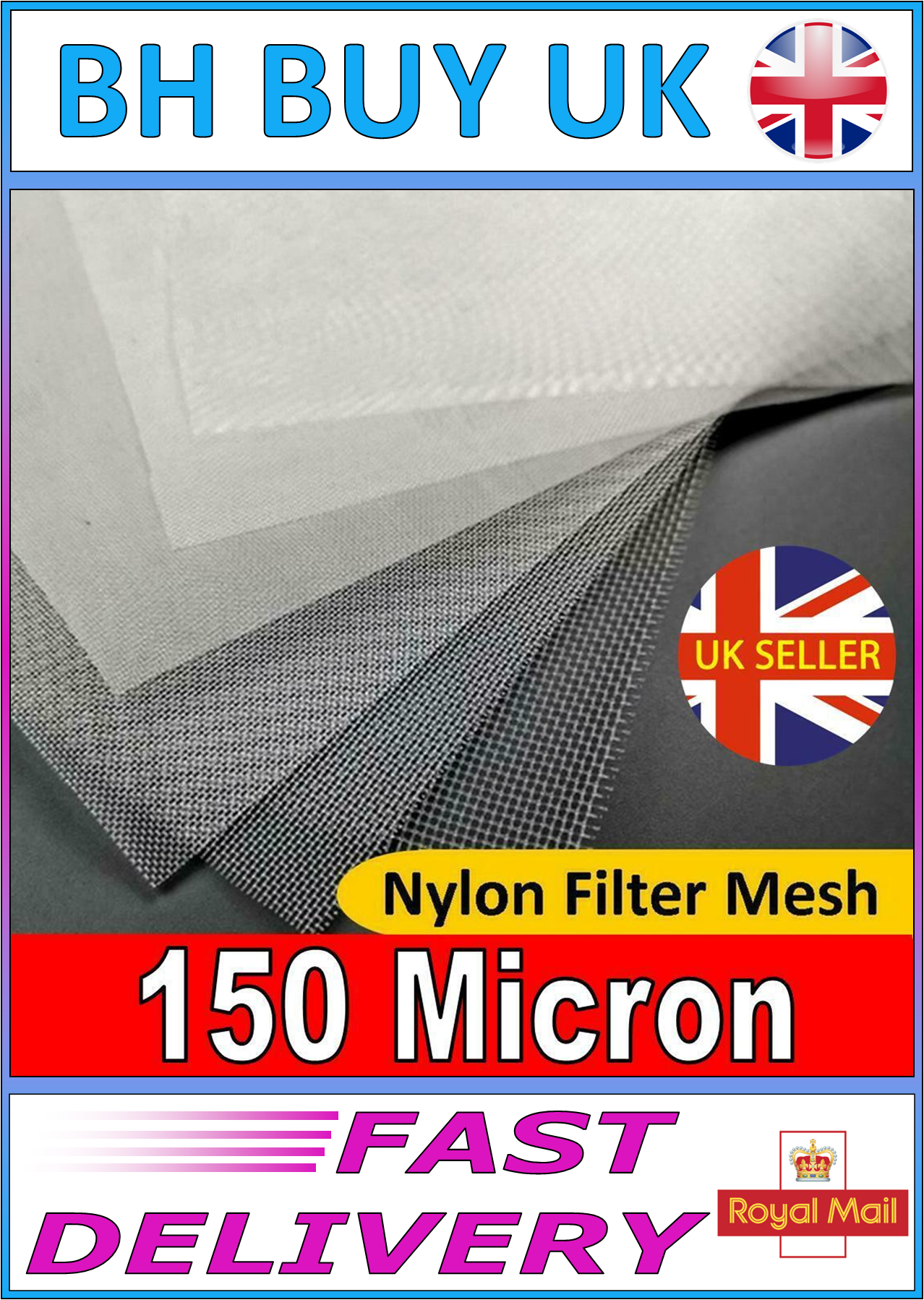 150 MICRON NYLON MESH 20cm x 20cm