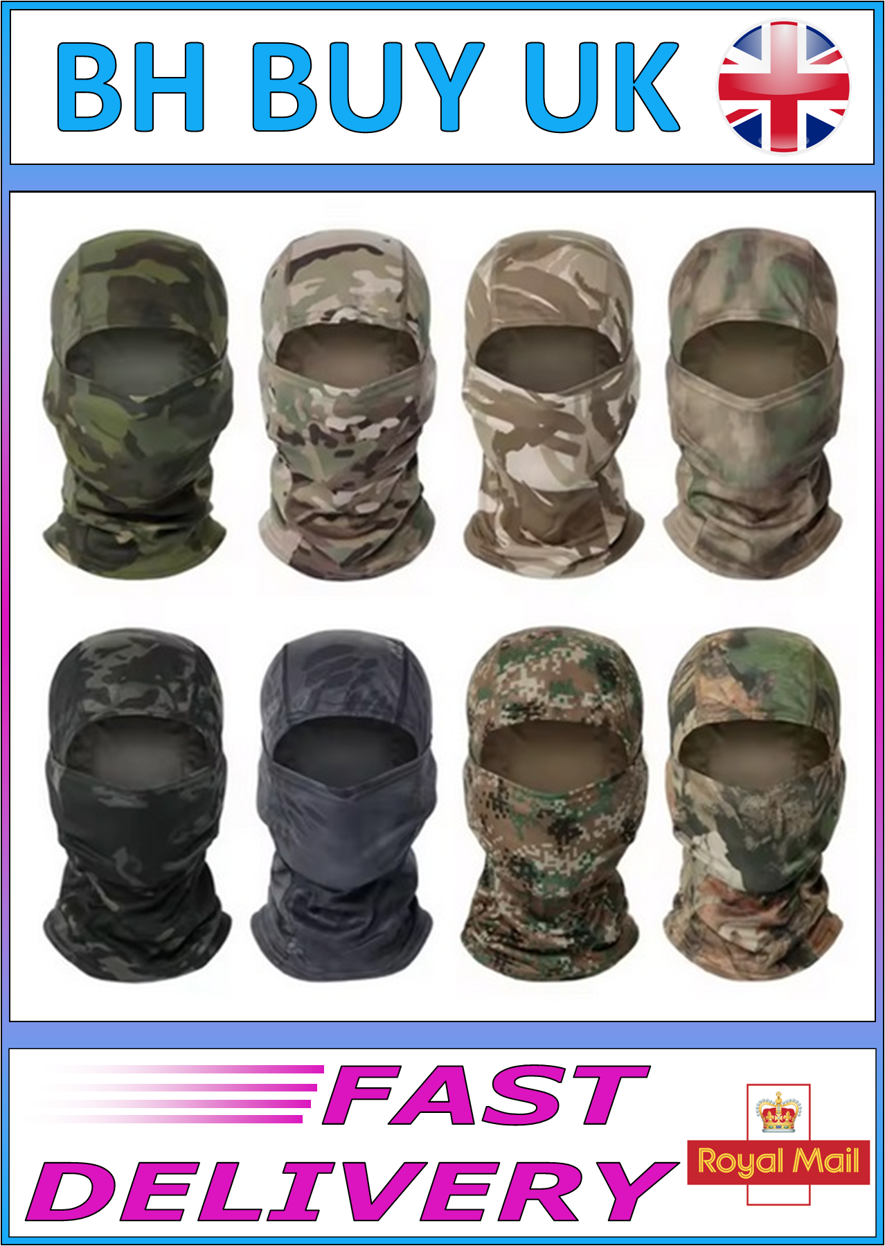 CAMOUFLAGE BALACLAVA HATS - FULL FACE