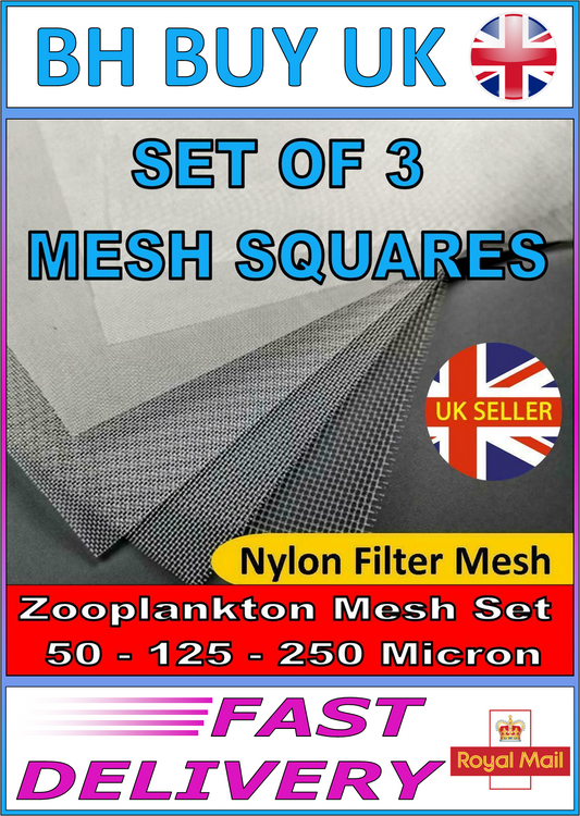 ZOOPLANKTON MICRON MESH 50 125 250 SET OF 3 SIEVES