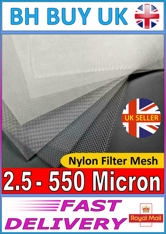 NYLON MICRON MESH 5 10 25 50 75 90 125 150 180 250 380 550 SQUARE SIZES