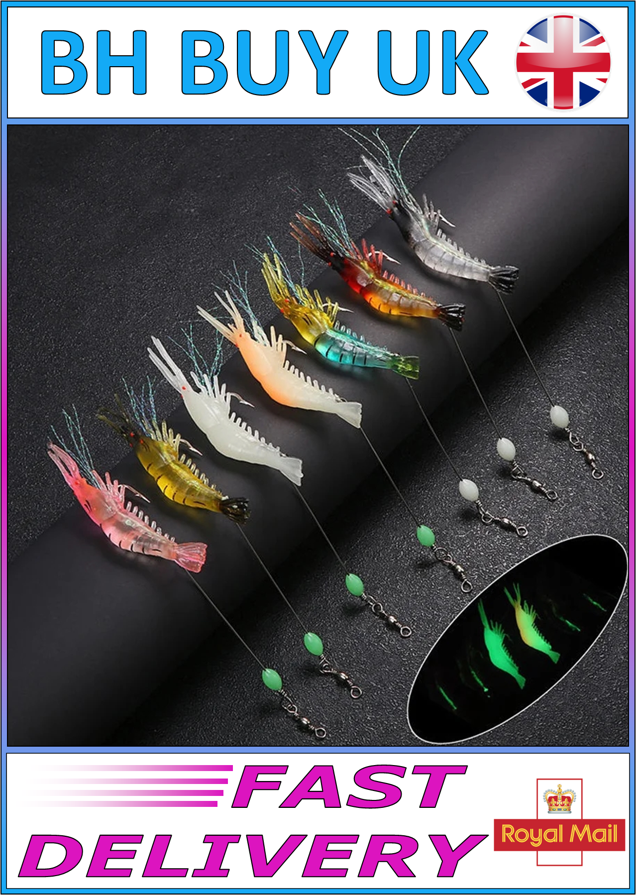 7 x SHRIMP FISHING LURES