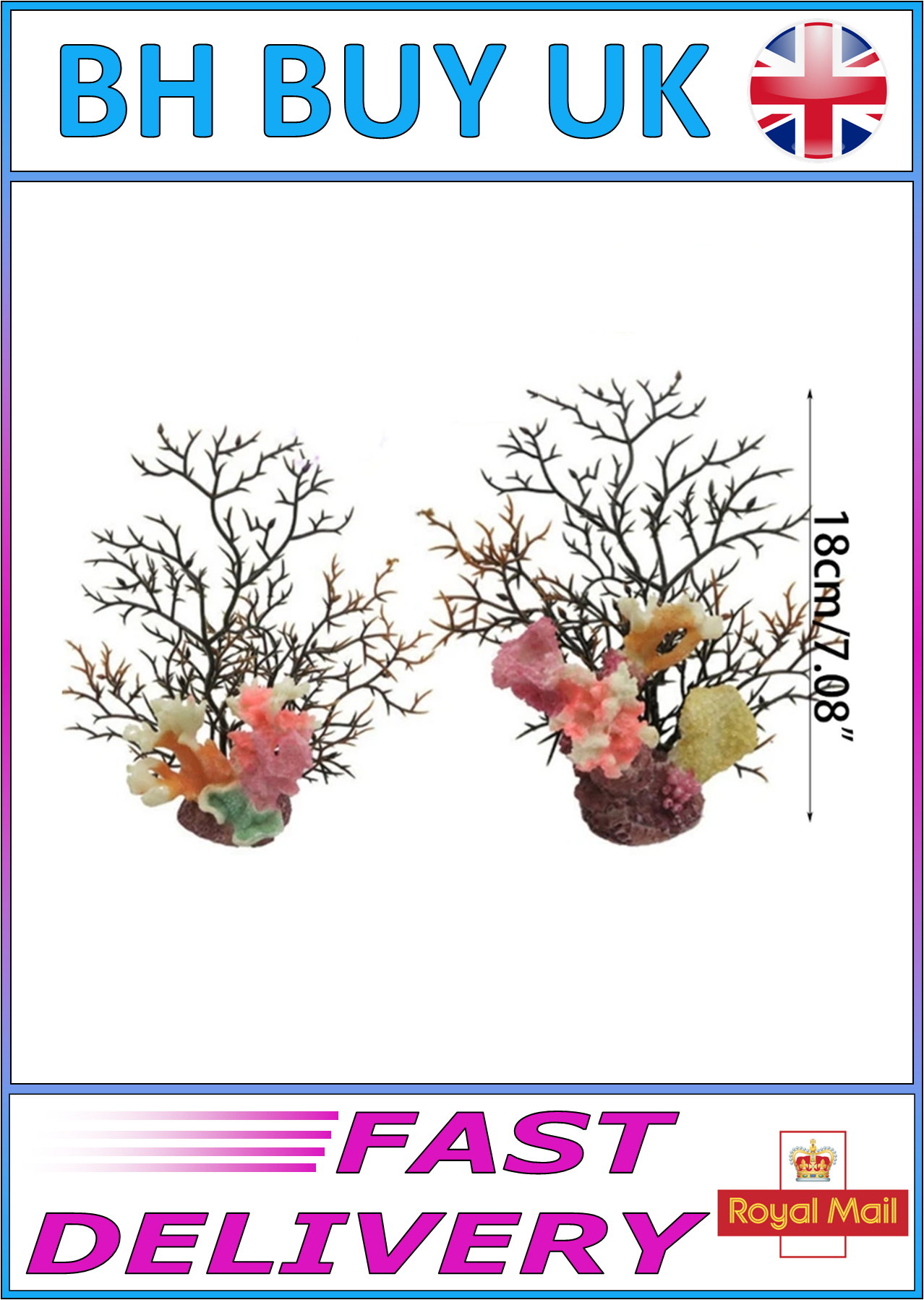 18cm ARTIFICIAL AQUARIUM CORAL FISH TANK ORNAMENT DECORATION